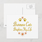 Birmankatzen Brighen Mein Leben Postkarte (Vorne/Hinten)