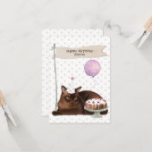 Birmese Cat Birthday Celebration Party Hat cake Karte (Vorderseite/Rückseite Beispiel)