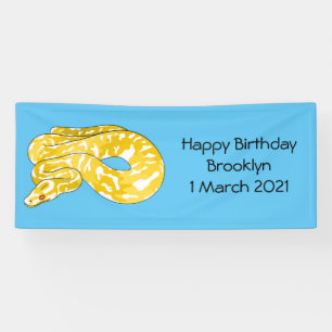 Birmesische-Python-Schlangen-Cartoon-Illustration  Banner