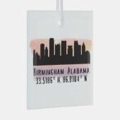 Birmingham AL City Skyline Glass Ornament (Vorderseite Rechts)
