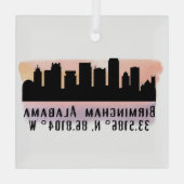 Birmingham AL City Skyline Glass Ornament (Rückseite)
