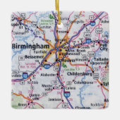 Birmingham AL Map Keramikornament (Vorderseite)