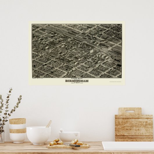 Birmingham, AL Panoramic Map - 1903 Poster (Küche)