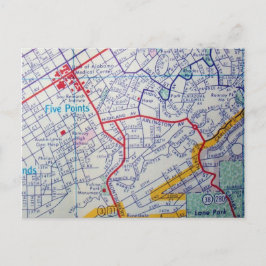 BIRMINGHAM, AL Vintag Map Postkarte