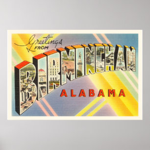 Birmingham Alabama AL Old Vintage Poster