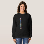 Birmingham Alabama CMYK Glitch Type Sweatshirt (Vorne ganz)