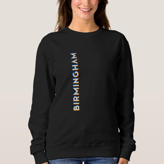 Birmingham Alabama CMYK Glitch Type Sweatshirt (Vorderseite)