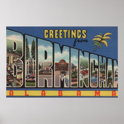 Birmingham, Alabama - Große Buchstabenszenen Poster (Vorne)