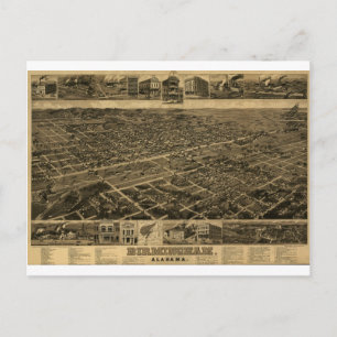 Birmingham Alabama Late 1800's Birds Eye View Postkarte