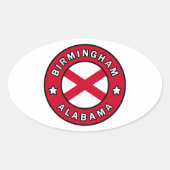 Birmingham Alabama Ovaler Aufkleber (Vorderseite)