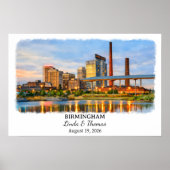 Birmingham Alabama Poster, Aquarell, Maßgeschneide Poster (Vorne)