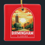 Birmingham Alabama Reisen Keramikornament<br><div class="desc">Birmingham retro Vektor Reise Design. Birmingham ist ein führendes Industriezentrum im Süden. Es ist auch Zuhause zu einer pulsierenden Kulturszene mit Weltklasse-Museen und Kunstgalerien,  Stadtfestspielen und dem Industrieviertel Digbeth.</div>
