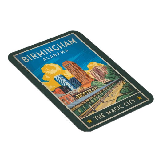 Birmingham Alabama Reisen Vintag Magnet (Rechte Seite)