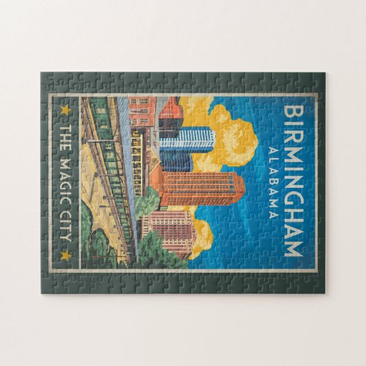Birmingham Alabama Reisen Vintag Puzzle (Horizontal)