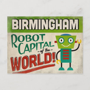 Birmingham Alabama Robot - Funny Vintag Postkarte