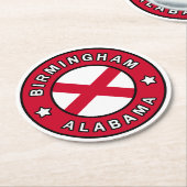Birmingham Alabama Runder Pappuntersetzer (Angewinkelt)