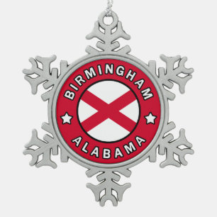 Birmingham Alabama Schneeflocken Zinn-Ornament