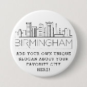 Birmingham, Alabama Skyline | Benutzerdefinierter  Button (Vorderseite)