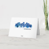 Birmingham Alabama Skyline Blue Feiertagskarte (Rückseite)