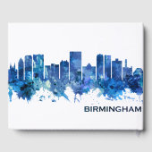 Birmingham Alabama Skyline Blue Gästebuch (Rückseite)