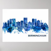 Birmingham Alabama Skyline Blue Poster (Vorne)