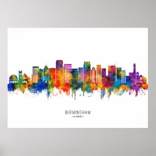 Birmingham Alabama Skyline Poster