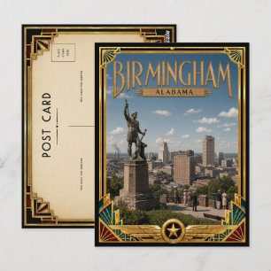 Birmingham Alabama Vintage Art Deco Golden Age Postkarte