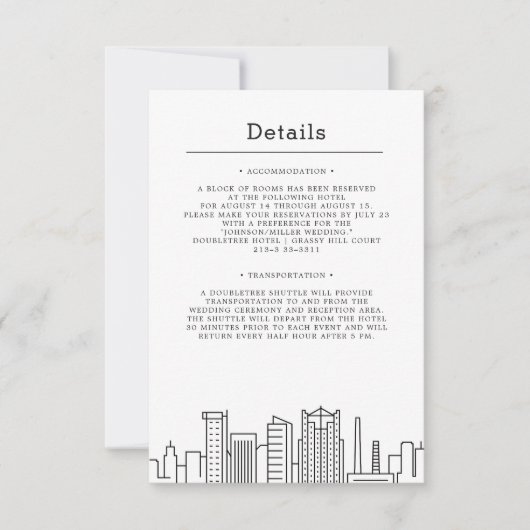 Birmingham, Alabama Wedding | Gästedaten Einladung (Vorderseite)