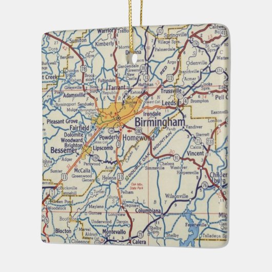Birmingham Alabama Weihnachtsschmuck mit Karte (Links)