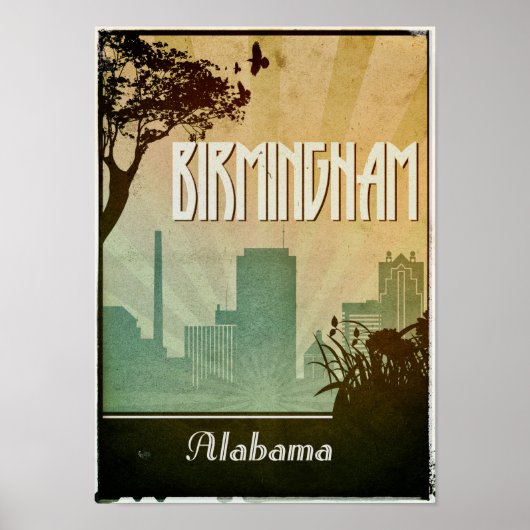 Birmingham Art Deco Design City Poster-Kunst Poster (Vorne)