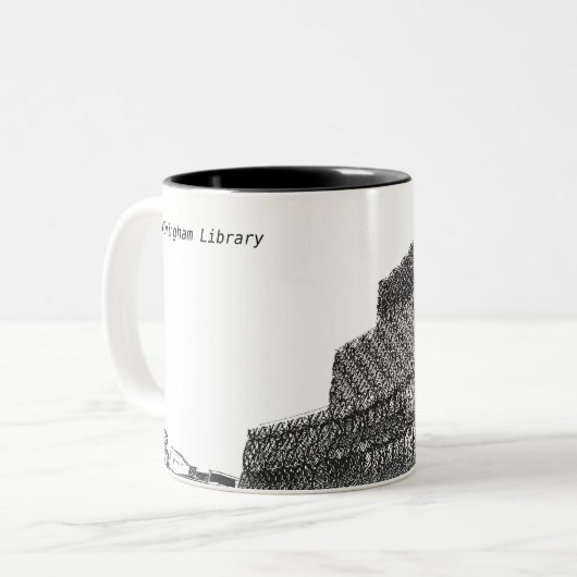 Birmingham-Bibliothek auf Tassen (Vorderseite Links)