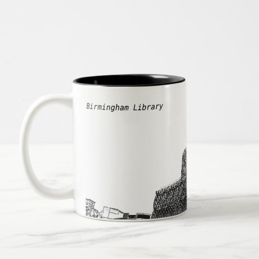 Birmingham-Bibliothek auf Tassen (Links)