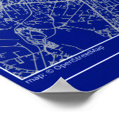 Birmingham Blueprint Stadtplan Poster Minimal Wand (Ecke)