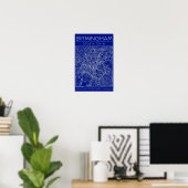 Birmingham Blueprint Stadtplan Poster Minimal Wand (Heimbüro)