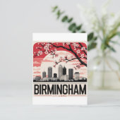 Birmingham City Alabama Skyline T - Shirt Postkarte (Stehend Vorderseite)