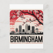 Birmingham City Alabama Skyline T - Shirt Postkarte (Vorderseite)