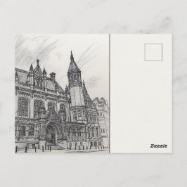 Birmingham City Map Postcard Charcoal Urban Sketch Postkarte