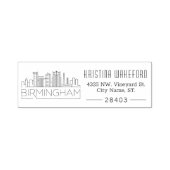 Birmingham City Skyline | Benutzerdefinierte Adres Permastempel (Design)