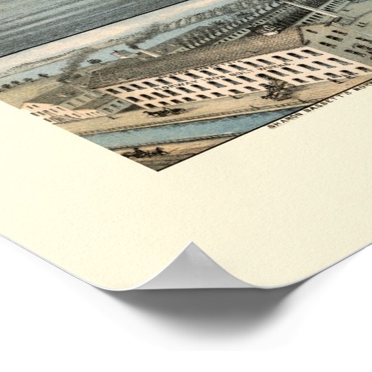 Birmingham, CT Panoramic Map - 1876 Poster (Ecke)