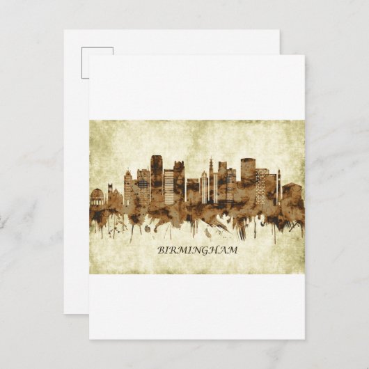 Birmingham England Cityscape Einladungspostkarte (Vorne/Hinten)