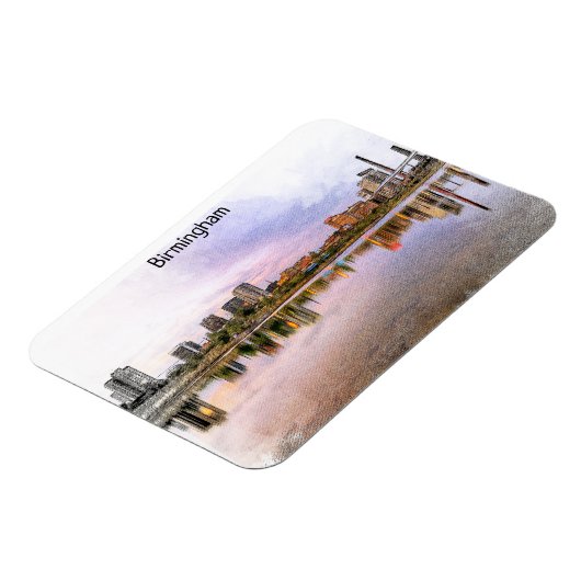 Birmingham England Panorama View Magnet (Linke Seite)