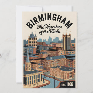 Birmingham England Retro-Silhouette Reise Feiertagskarte
