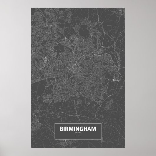 Birmingham, England (schwarz weiß) Poster (Vorne)
