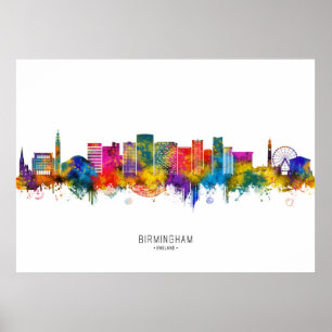 Birmingham England Skyline Poster