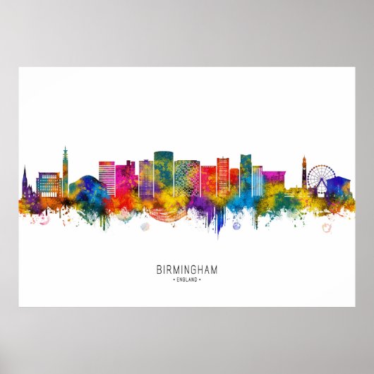 Birmingham England Skyline Poster (Vorne)