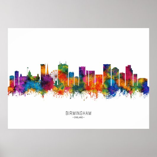 Birmingham England Skyline Poster (Vorne)