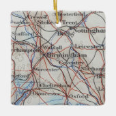 Birmingham England Vintage Karte Keramikornament (Vorderseite)
