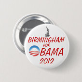 BIRMINGHAM für Obama Button (Vorne & Hinten)
