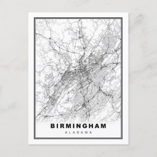 Birmingham-Karte Postkarte