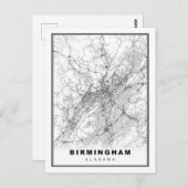 Birmingham Map Postkarte (Vorne/Hinten)